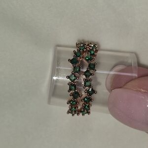 Bomb Partt Green Gemstone Rose Gold Ring